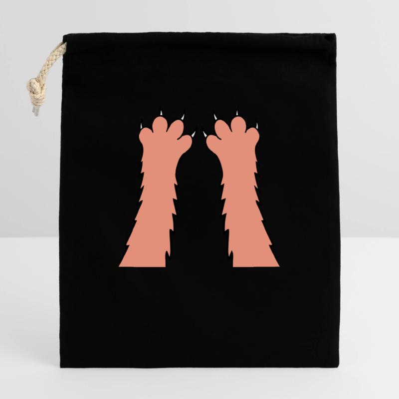Cats, claws, paws, paws, sharp claws, scratching Closable cotton gift bag (25x30cm)