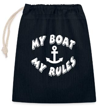 Boot - Verschließbarer Geschenkbeutel aus Baumwolle (25x30cm) - Navy - Vorne