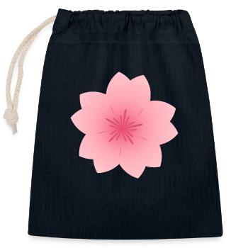 Sakura - Closable cotton gift bag (25x30cm) - navy - Front