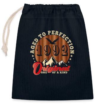 Iconic 1992 Anniversary - Closable cotton gift bag (25x30cm) - navy - Front