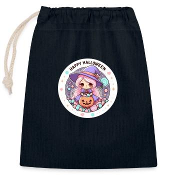 Halloween Witch - Closable cotton gift bag (25x30cm) - navy - Front