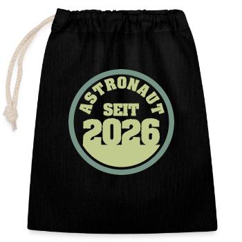 2026 - Sac cadeau en coton avec cordon (25 x 30 cm) - noir - Devant
