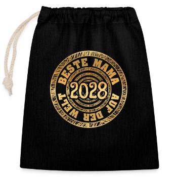 2028 - Closable cotton gift bag (25x30cm) - black - Front
