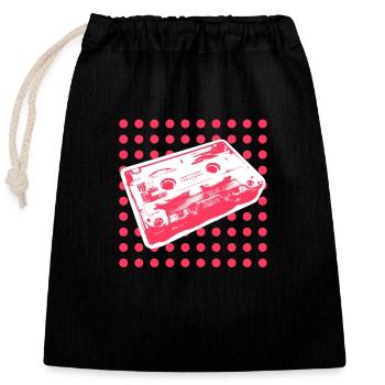 Kids from the 90s - dot red dot - Closable cotton gift bag (25x30cm) - black - Front