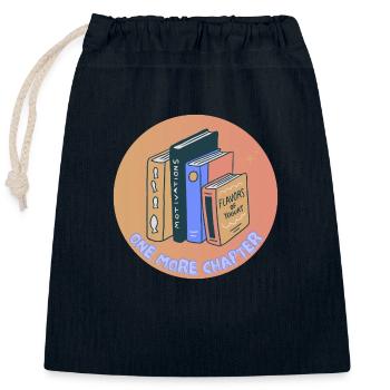Un chapitre de plus - Sac cadeau en coton avec cordon (25 x 30 cm) - bleu marine - Devant