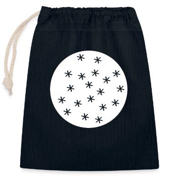 snow flakes - Closable cotton gift bag (25x30cm) - navy - Front