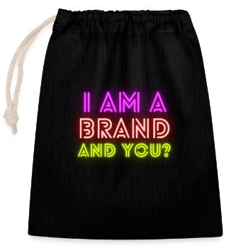 I am a Brand Neon - Verschließbarer Geschenkbeutel aus Baumwolle (25x30cm) - Schwarz - Vorne
