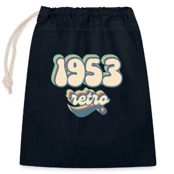 1953 Retro Geschenkidee - Verschließbarer Geschenkbeutel aus Baumwolle (25x30cm) - Navy - Vorne