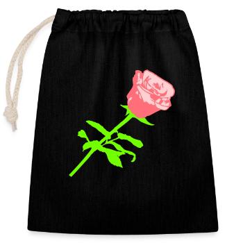 Jolie belle fleur de rose feuille roses romantique - Sac cadeau en coton avec cordon (25 x 30 cm) - noir - Devant