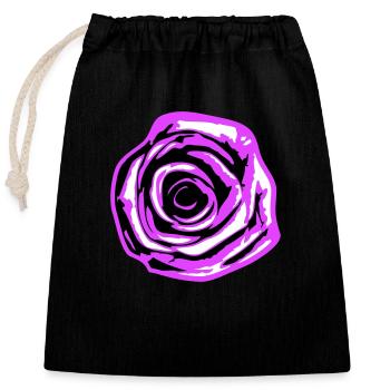 Jolie belle fleur de rose feuille roses romantique - Sac cadeau en coton avec cordon (25 x 30 cm) - noir - Devant