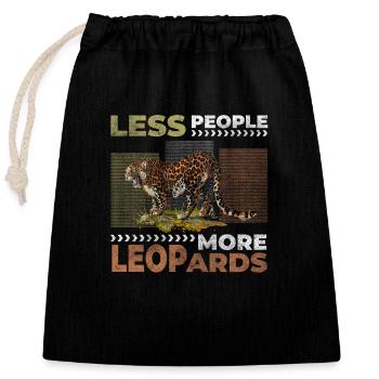 Prédateur Animaux Gros Chat Danger - Sac cadeau en coton avec cordon (25 x 30 cm) - noir - Devant