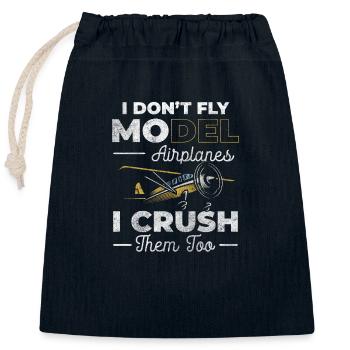 Flugzeug Modellbauer Flieger Testpilot - Verschließbarer Geschenkbeutel aus Baumwolle (25x30cm) - Navy - Vorne