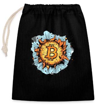 Bitcoin Boom : La puissance explosive de la crypto ! - Sac cadeau en coton avec cordon (25 x 30 cm) - noir - Devant
