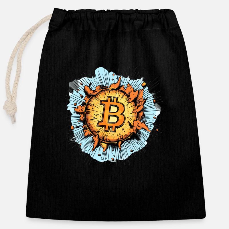 Bitcoin Boom : La puissance explosive de la crypto ! - Sac cadeau en coton avec cordon (25 x 30 cm) - noir
