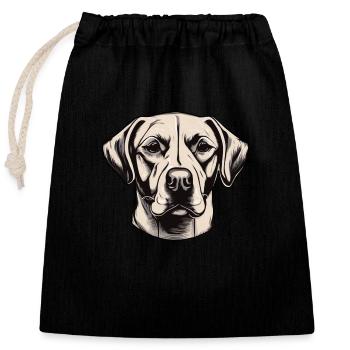 Hundehalter Pfote Vierbeiner Hundefreund - Verschließbarer Geschenkbeutel aus Baumwolle (25x30cm) - Schwarz - Vorne