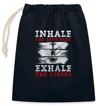 Hookah Smoking Chill-Out Nicotine - Closable cotton gift bag (25x30cm) - navy - Front