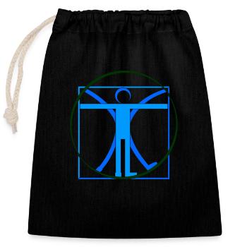 Human Leonardo da Vinci Stroke - Colors Selectable - Closable cotton gift bag (25x30cm) - black - Front