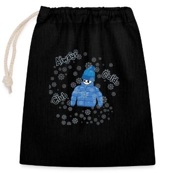 Always Cold Club Skeleton Design - Closable cotton gift bag (25x30cm) - black - Front