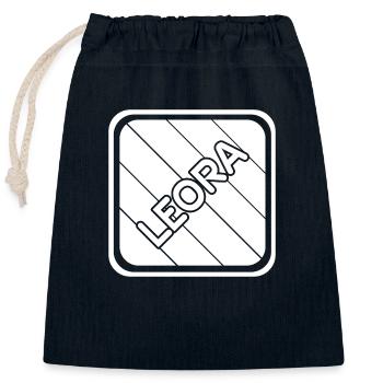First name Leora - Closable cotton gift bag (25x30cm) - navy - Front
