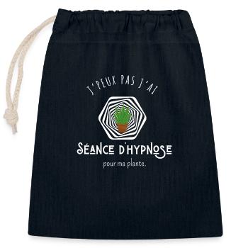 I can't I have a hypnosis session for my plant - Closable cotton gift bag (25x30cm) - navy - Front