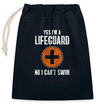Sauveteur en mer Vacances - Sac cadeau en coton avec cordon (25 x 30 cm) - bleu marine - Devant