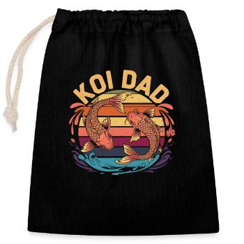 Focus on passion for koi fish - Closable cotton gift bag (25x30cm) - black - Front