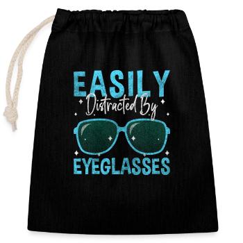 Visual Aid, Ophthalmologist, Optometry - Closable cotton gift bag (25x30cm) - black - Front