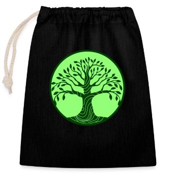 baum - Verschließbarer Geschenkbeutel aus Baumwolle (25x30cm) - Schwarz - Vorne