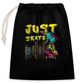 Graffiti Wall Design Handwriting - Closable cotton gift bag (25x30cm) - black - Front