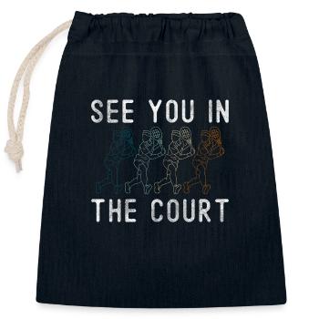 Tennisball Spiel Netz Platz - Verschließbarer Geschenkbeutel aus Baumwolle (25x30cm) - Navy - Vorne