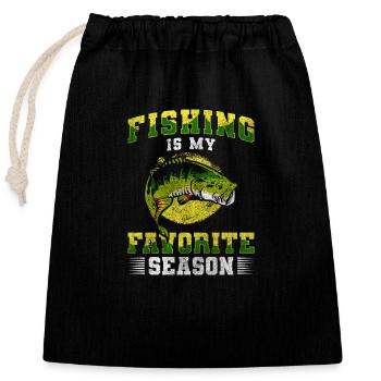 Fishing Romantic Weekend Fishing Lure - Closable cotton gift bag (25x30cm) - black - Front