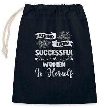 International Women's Day Emancipation Right Future - Closable cotton gift bag (25x30cm) - navy - Front