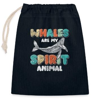 Wale Ozean Tier Taucher - Verschließbarer Geschenkbeutel aus Baumwolle (25x30cm) - Navy - Vorne