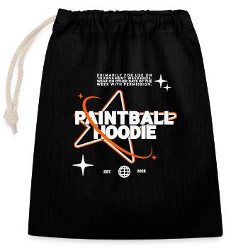Sweat à capuche de paintball, temps d’utilisation autorisé limité - Sac cadeau en coton avec cordon (25 x 30 cm) - noir - Devant