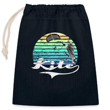 Kite Retro - Closable cotton gift bag (25x30cm) - navy - Front