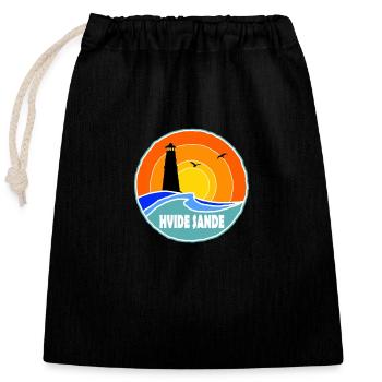 Phare de Hvide Sande, Danemark - Sac cadeau en coton avec cordon (25 x 30 cm) - noir - Devant