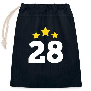 28 Jahre Stern - Geschenk zum 28-jährigen Jubiläum - Verschließbarer Geschenkbeutel aus Baumwolle (25x30cm) - Navy - Vorne