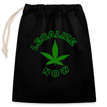 Legalize Now - Verschließbarer Geschenkbeutel aus Baumwolle (25x30cm) - Schwarz - Vorne