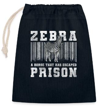 Zebra Animal Safari Wildlife - Closable cotton gift bag (25x30cm) - navy - Front