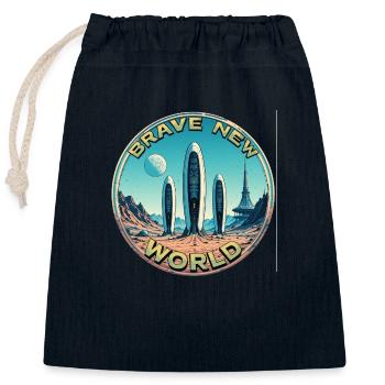 Brave New World 00345122 - Verschließbarer Geschenkbeutel aus Baumwolle (25x30cm) - Navy - Vorne