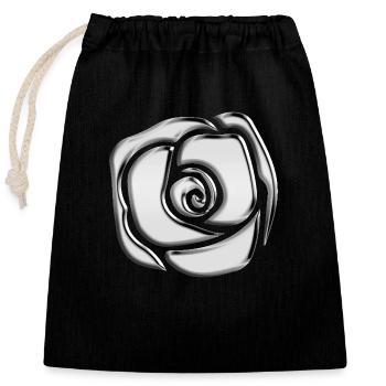 Chrome Rose T-Shirt - Closable cotton gift bag (25x30cm) - black - Front