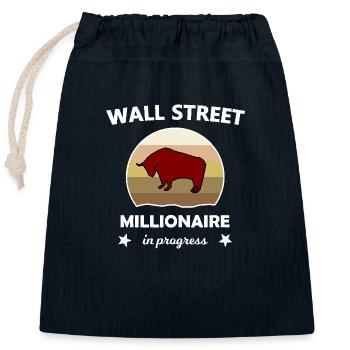 Der Millionär und Investor - Verschließbarer Geschenkbeutel aus Baumwolle (25x30cm) - Navy - Vorne