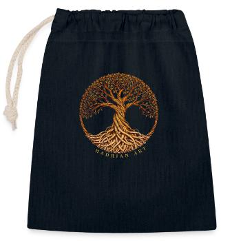 Lebensbaum Celtic Symbol - Verschließbarer Geschenkbeutel aus Baumwolle (25x30cm) - Navy - Vorne