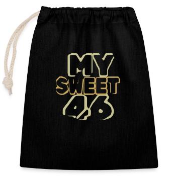 Age 46 - Closable cotton gift bag (25x30cm) - black - Front