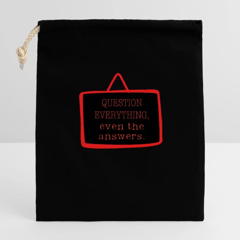 Bold "Question Everything" Philosophy Design Closable cotton gift bag (25x30cm)