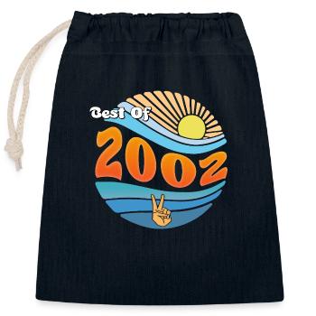 Né en 2002 – Célébration de 23 années remarquables - Sac cadeau en coton avec cordon (25 x 30 cm) - bleu marine - Devant