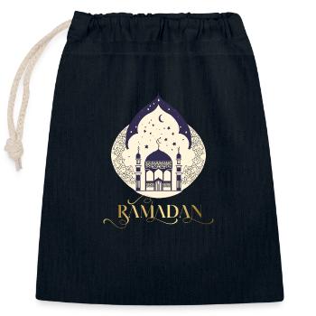 Ramadan Gift Eid Mubarak Islam Allah Muslim - Closable cotton gift bag (25x30cm) - navy - Front