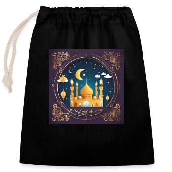 Ramadan Gift Eid Mubarak Islam Allah Muslim - Closable cotton gift bag (25x30cm) - black - Front