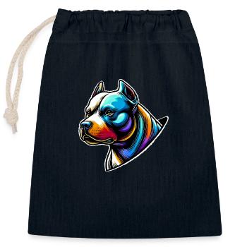 Bulldogge - Verschließbarer Geschenkbeutel aus Baumwolle (25x30cm) - Navy - Vorne