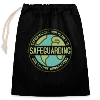 Safeguarding Our Planet Earth Day Environmental P - Verschließbarer Geschenkbeutel aus Baumwolle (25x30cm) - Schwarz - Vorne